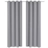   2 db szürke sötétítőfüggöny fém fűzőlyukakkal 135 x 175 cm