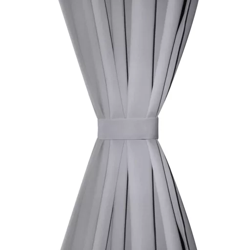 2 db szürke sötétítőfüggöny fém fűzőlyukakkal 135 x 175 cm