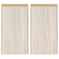 2 db bézs zsinórfüggöny 140 x 250 cm