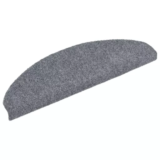 15 db öntapadós lépcsőszőnyeg 65 x 21 x 4 cm világosszürke félkör alakú nagy