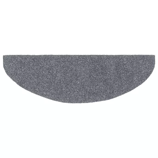 15 db öntapadós lépcsőszőnyeg 65 x 21 x 4 cm világosszürke félkör alakú nagy