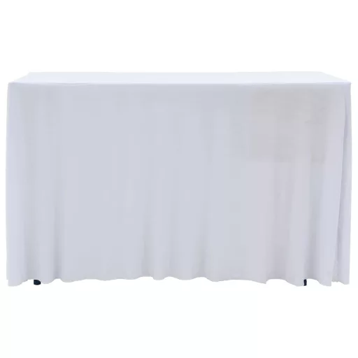2 darab fehér sztreccs asztalszoknya 243 x 76 x 74 cm