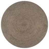 Szürke kézzel font kör alakú jutaszőnyeg 90 cm