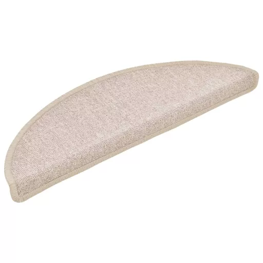 15 db lépcsőszőnyeg 56 x 17 x 3 cm bézs félkör alakú