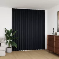 Fekete sötétítőfüggöny kampókkal 290 x 245 cm