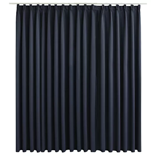 Antracitszürke sötétítőfüggöny kampókkal 290 x 245 cm