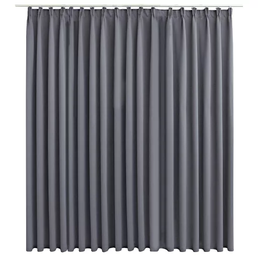 Szürke sötétítőfüggöny kampókkal 290 x 245 cm