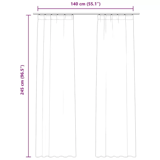 2 db antracitszürke bársony sötétítőfüggöny kampókkal 140x245
