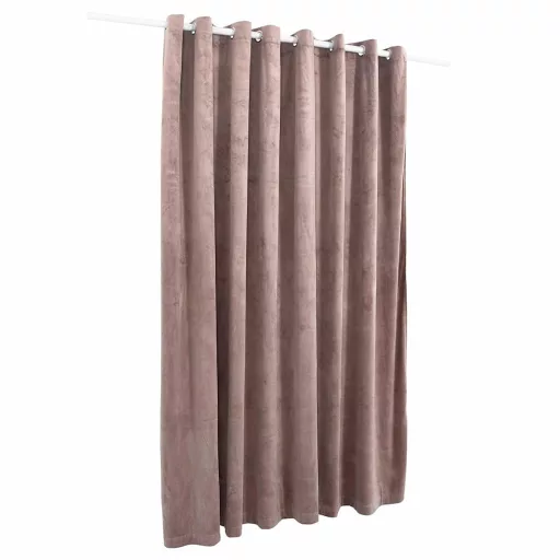 Antik rózsaszín bársony sötétítőfüggöny fémkarikákkal 290x245
