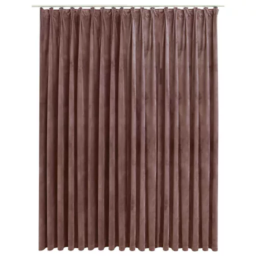 Antik rózsaszín bársony sötétítőfüggöny kampókkal 290 x 245 cm