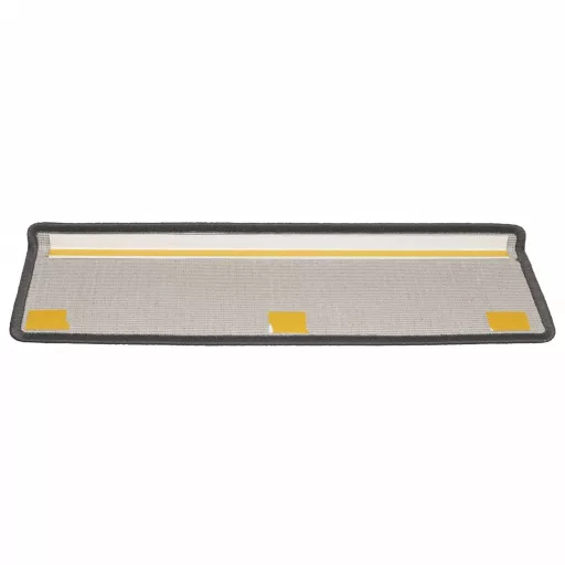 15 db sötétszürke lépcsőszőnyeg, téglalap alakú széllel, 65 x 21 x 4 cm