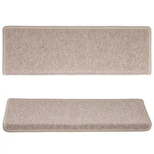 15 db lépcsőszőnyeg 65 x 21 x 4 cm bézs téglalap alakú széllel