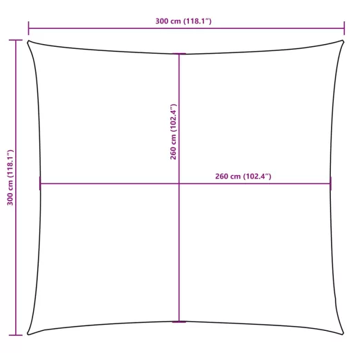 Antracitszürke négyzet alakú oxford-szövet napvitorla 3 x 3 m