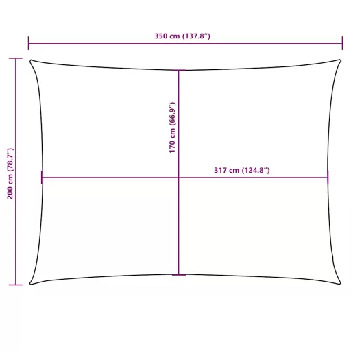Bézs téglalap alakú oxford-szövet napvitorla 2 x 3,5 m