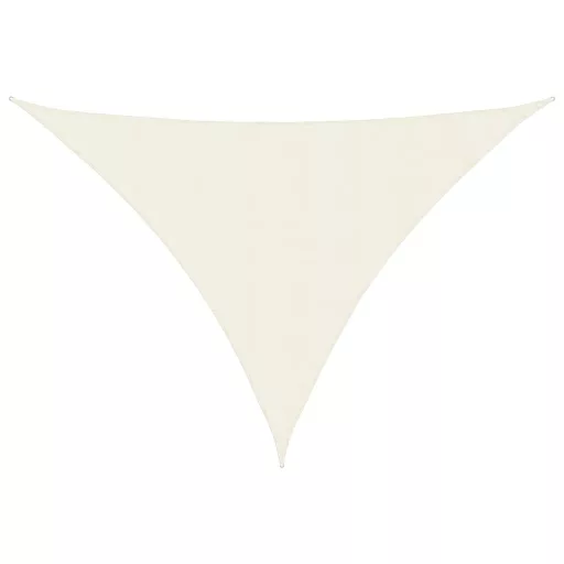 Krémszínű háromszögű oxford-szövet napvitorla 3 x 4 x 5 m