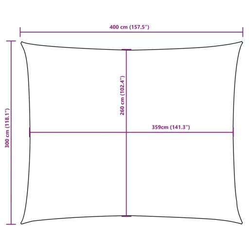 Terrakotta téglalap alakú oxford-szövet napvitorla 3 x 4 m
