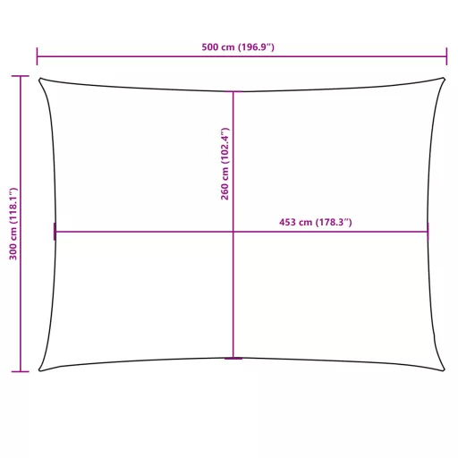 Terrakotta téglalap alakú oxford-szövet napvitorla 3 x 5 m