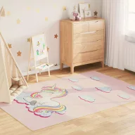 Pink mosható unikornisos gyerekszőnyeg 160x230 cm