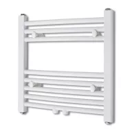   Fürdőszobai törölközőszárító radiátor központi fűtéssel oldalsó és középső csatlakozóval ívelt 480 x 480 mm