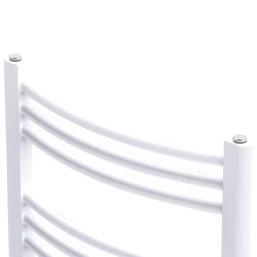 Fürdőszobai törölközőszárító radiátor központi fűtéssel oldalsó és középső csatlakozóval ívelt 480 x 480 mm