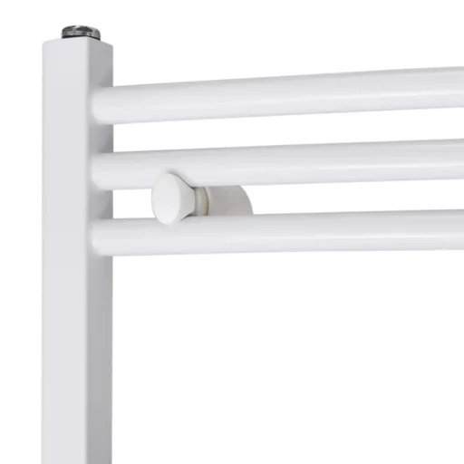 Fürdőszobai törölközőszárító radiátor központi fűtéssel oldalsó és középső csatlakozóval ívelt 480 x 480 mm