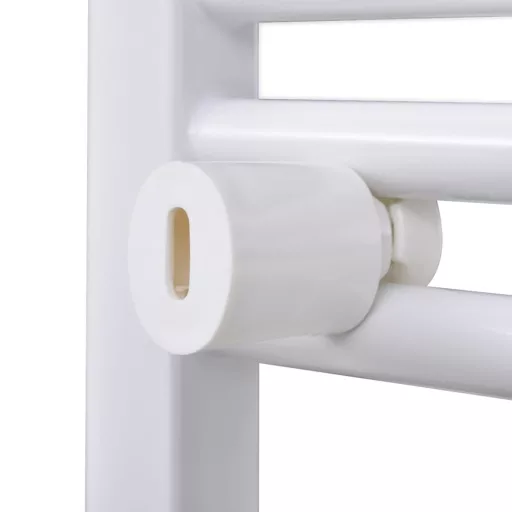 Fürdőszobai törölközőszárító radiátor központi fűtéssel oldalsó és középső csatlakozóval ívelt 480 x 480 mm