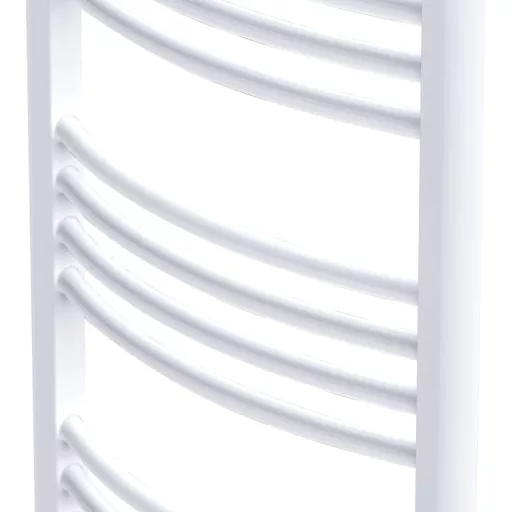 Fürdőszobai törölközőszárító radiátor központi fűtéssel oldalsó és középső csatlakozóval ívelt 500 x 764 mm