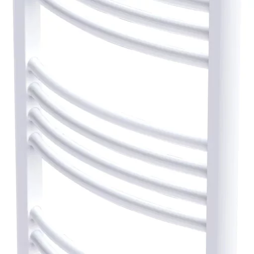 Fürdőszobai törölközőszárító radiátor központi fűtéssel oldalsó és középső csatlakozóval ívelt 600 x 1160 mm