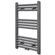   Szürke fürdőszobai egyenes törölközőtartó központi fűtéssel 500x764 mm