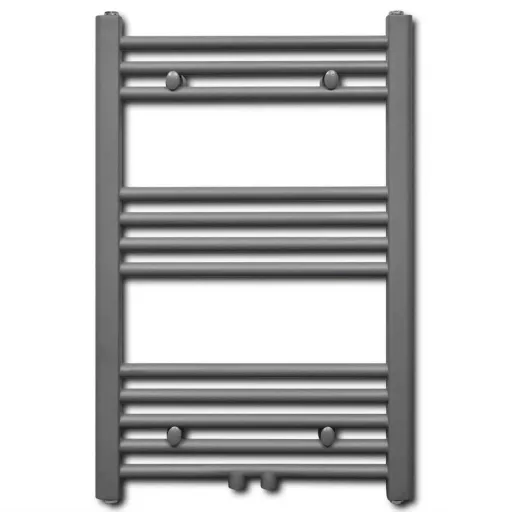 Szürke fürdőszobai egyenes törölközőtartó központi fűtéssel 500x764 mm