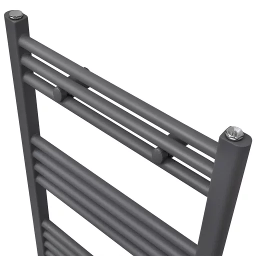 Szürke fürdőszobai egyenes törölközőtartó központi fűtéssel 500x764 mm