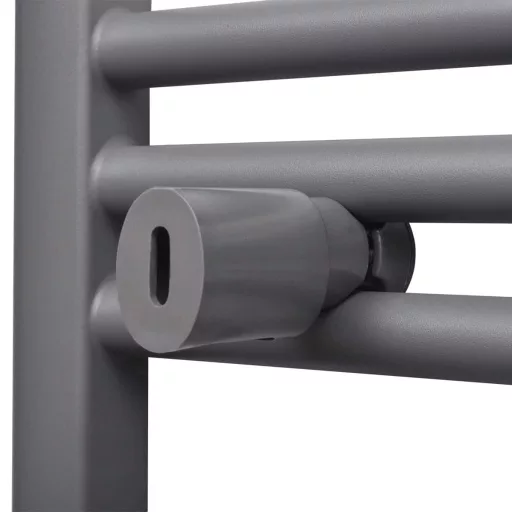 Szürke fürdőszobai egyenes törölközőtartó központi fűtéssel 500x764 mm