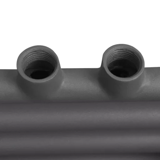 Szürke fürdőszobai egyenes törölközőtartó központi fűtéssel 500x764 mm