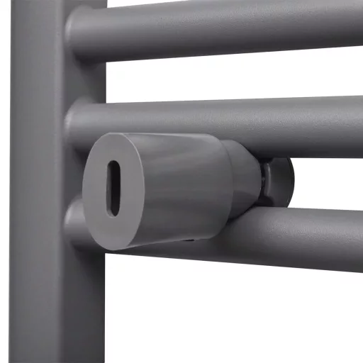 Szürke fürdőszobai egyenes törölközőtartó központi fűtéssel 600x1160mm