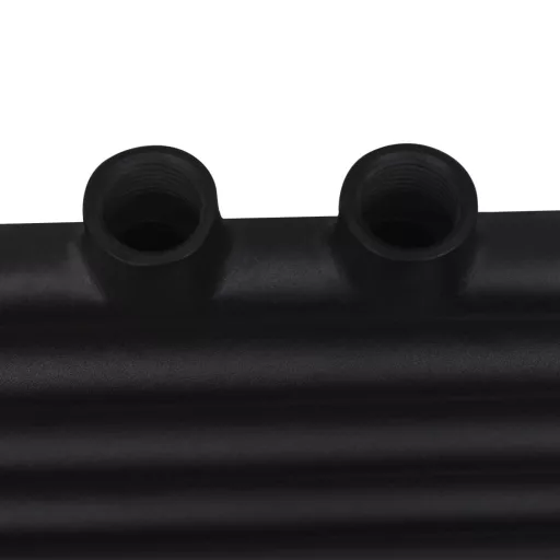 Fekete fürdőszobai egyenes törölközőtartó központi fűtéssel 600x1160mm