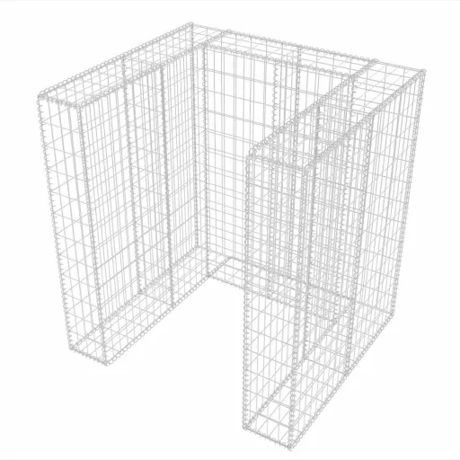 Acél gabion 1 db gurulós kukához 110 x 100 x 120 cm