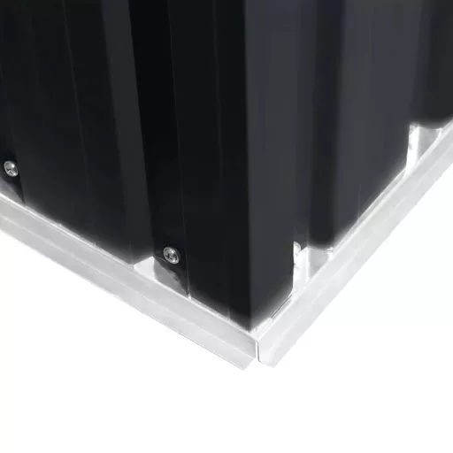 Antracitszürke fém kerti fészer 257 x 298 x 178 cm
