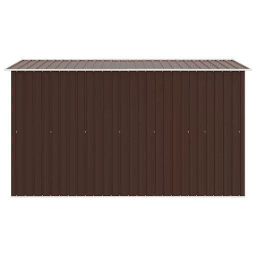 Barna fém kerti fészer 257 x 298 x 178 cm