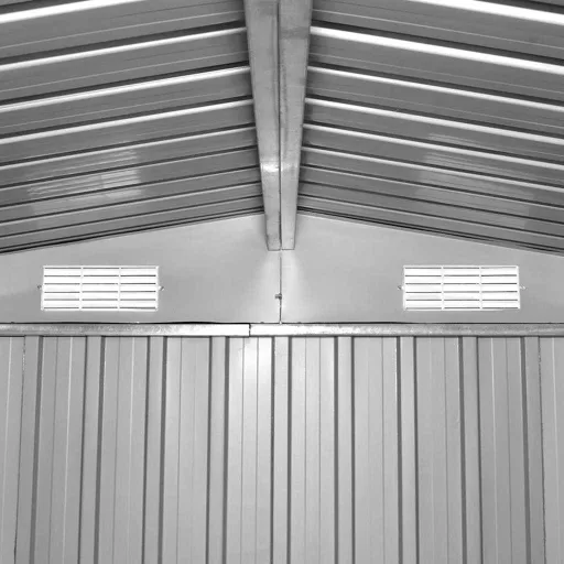 Barna fém kerti fészer 257 x 298 x 178 cm