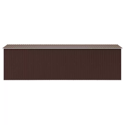 Barna fém kerti fészer 257 x 580 x 181 cm
