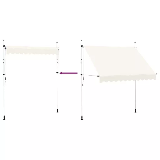 Kézzel feltekerhető krémszínű napellenző 250 cm