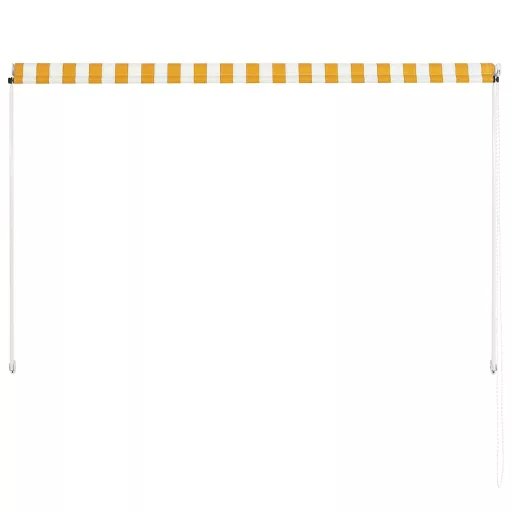 Feltekerhető sárga és fehér napellenző 200 x 150 cm
