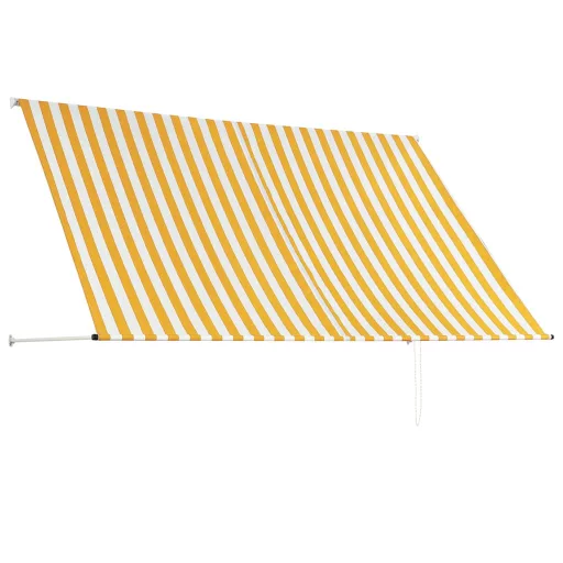 Feltekerhető sárga és fehér napellenző 250 x 150 cm