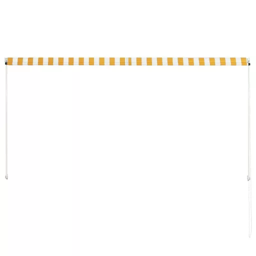 Feltekerhető sárga és fehér napellenző 250 x 150 cm