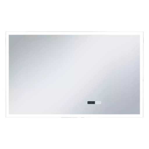 LED-es tükör érintésérzékelővel és időkijelzővel 100 x 60 cm