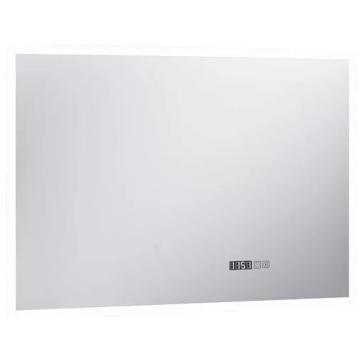 LED-es tükör érintésérzékelővel és időkijelzővel 100 x 60 cm