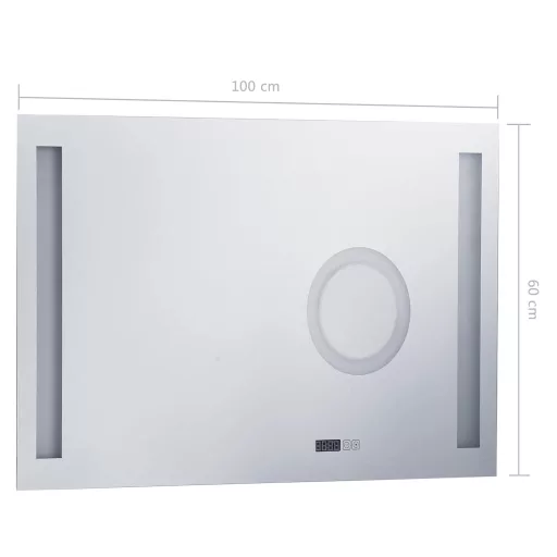 LED-es fürdőszobai falitükör érintésérzékelővel 100 x 60 cm