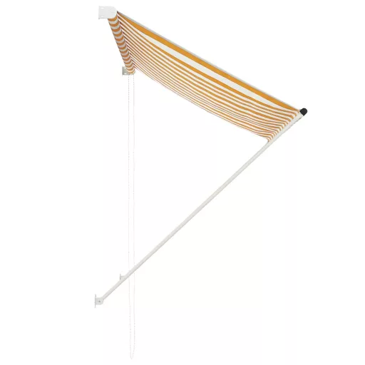 Feltekerhető sárga és fehér napellenző 100 x 150 cm
