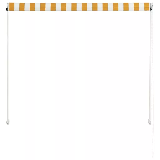 Feltekerhető sárga és fehér napellenző 100 x 150 cm