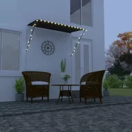   Feltekerhető antracitszürke napellenző LED-del 250 x 150 cm